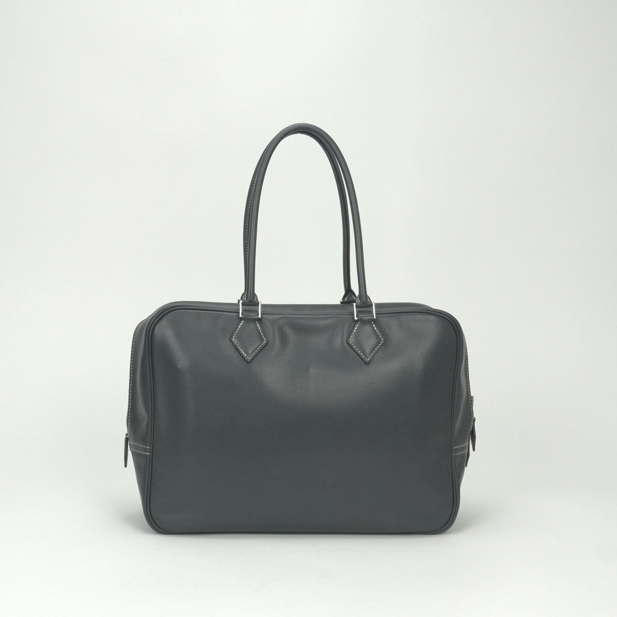 Hermes Plume 32 Tote Lycee Graphite Gray Silver Handbag — view 3