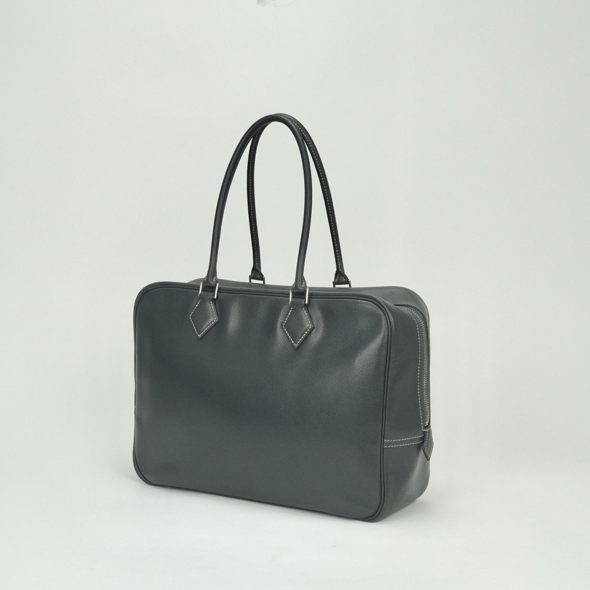 Hermes Plume 32 Tote Lycee Graphite Gray Silver Handbag — view 2