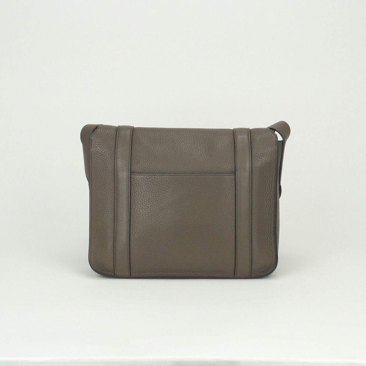 Hermes Steve Shoulder Bag Taurillon Clemence Taupe Gray Silver Messengerbag — view 3
