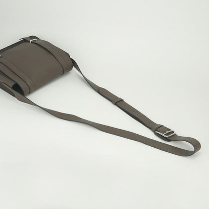 Hermes Steve Shoulder Bag Taurillon Clemence Taupe Gray Silver Messengerbag — view 6