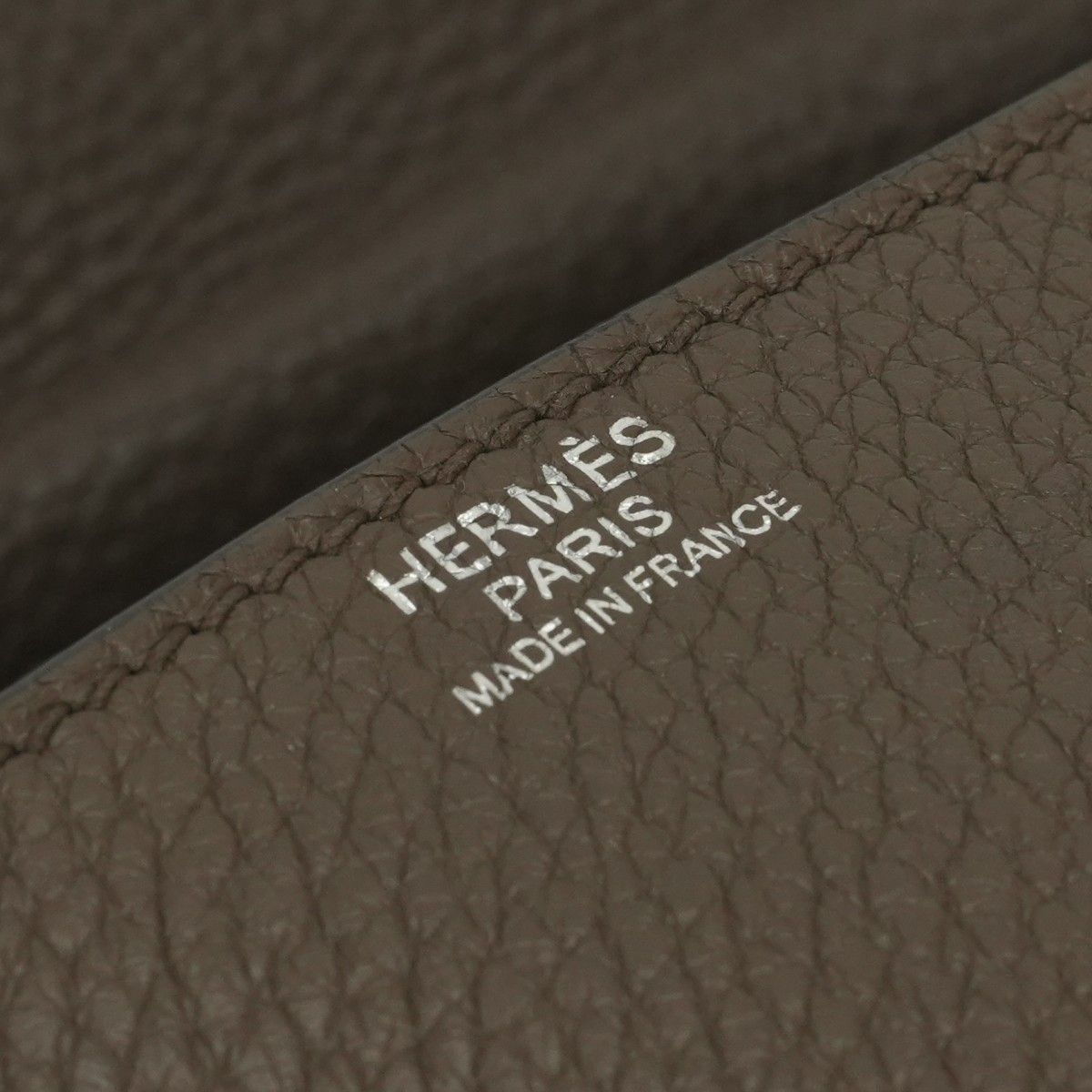 Hermes Steve Shoulder Bag Taurillon Clemence Taupe Gray Silver Messengerbag — view 7