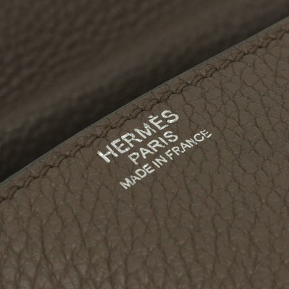 Hermes Steve Shoulder Bag Taurillon Clemence Taupe Gray Silver Messengerbag — view 7