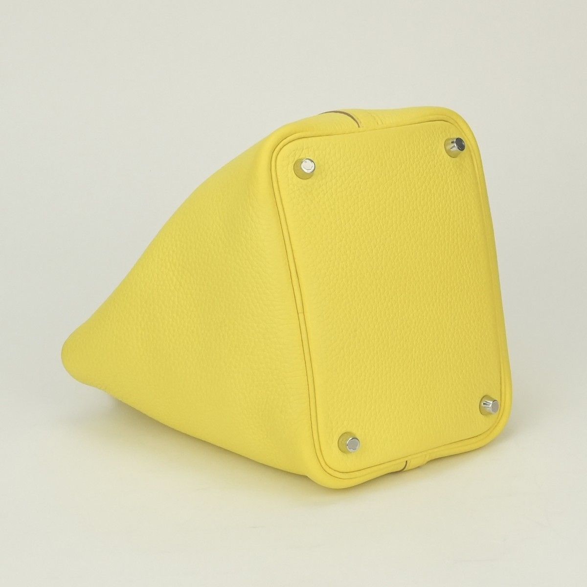 Hermes Picotin Lock PM Tote Taurillon Clemence Lime Yellow Silver — view 6