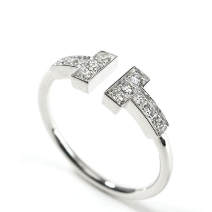 Tiffany & Co Diamond Wire Ring White Gold T Silver — view 2