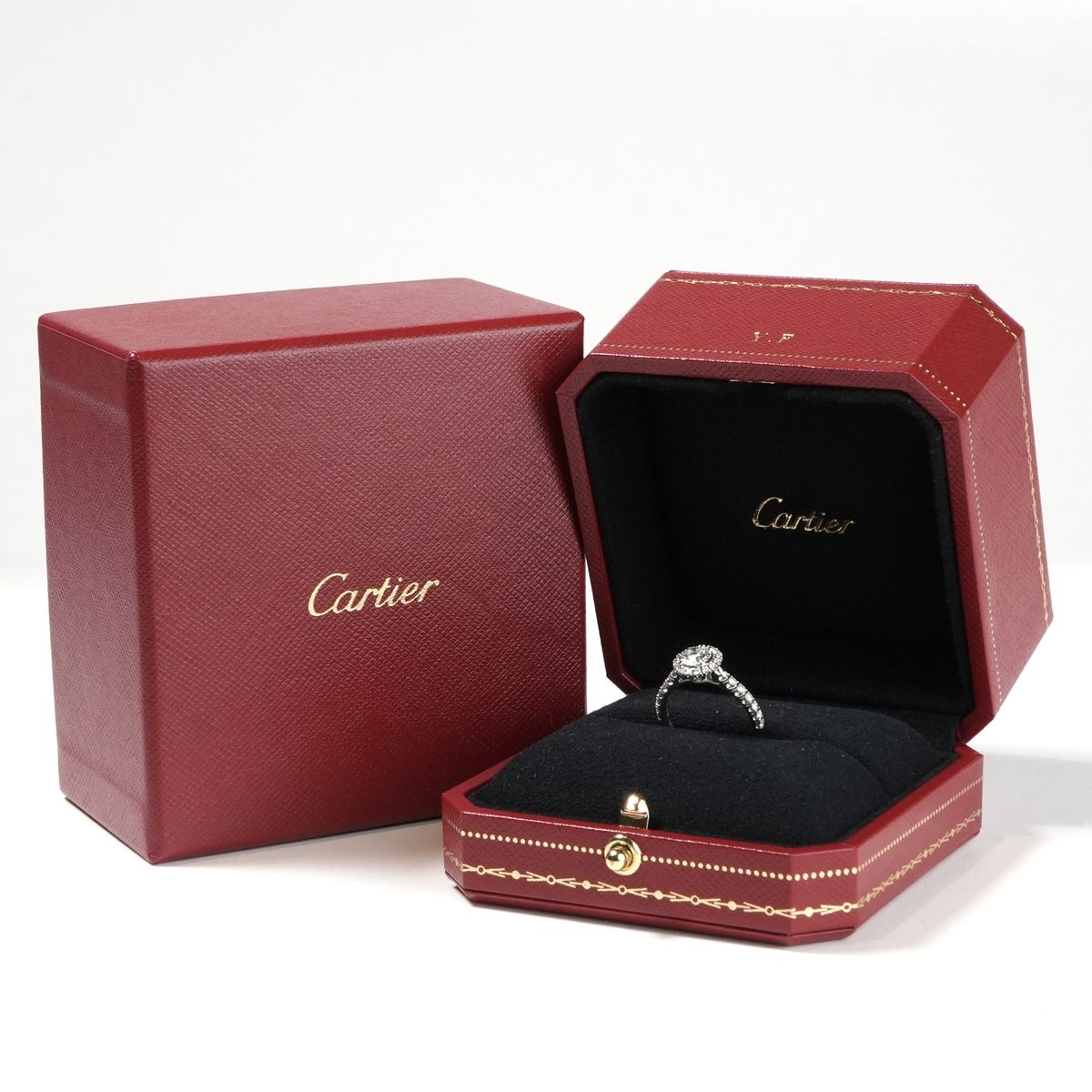 Cartier Destinee Solitaire Halo Encircle Ring Silver — view 8