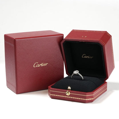 Cartier Destinee Solitaire Halo Encircle Ring Silver — view 8