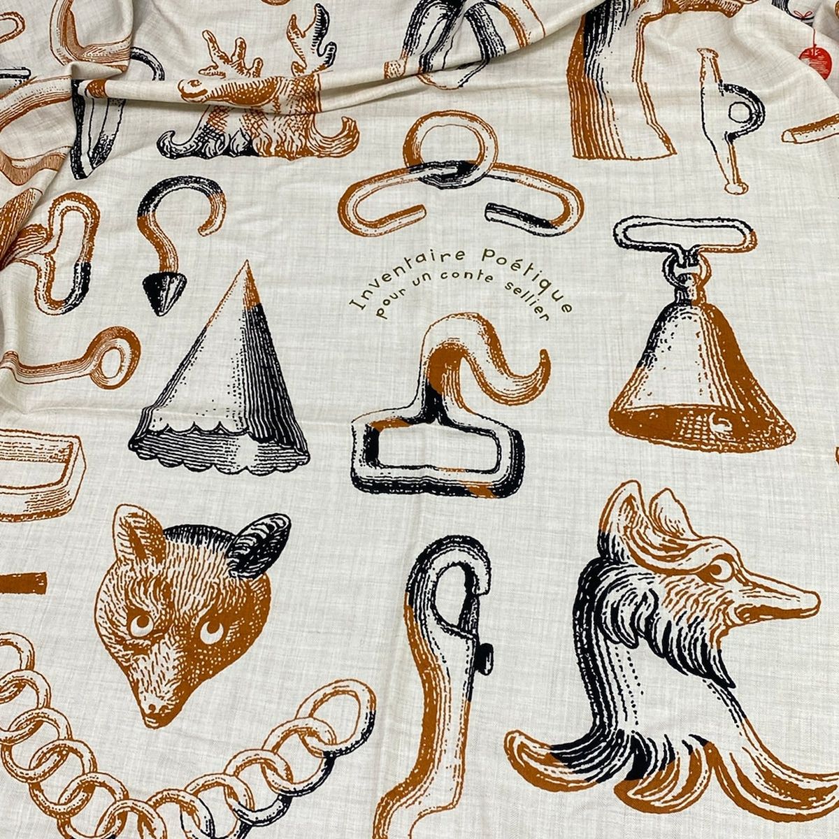 Hermes Shawl Carre 140 Gray Beige Light Brown Black Cashmere Silk Scarf — view 4