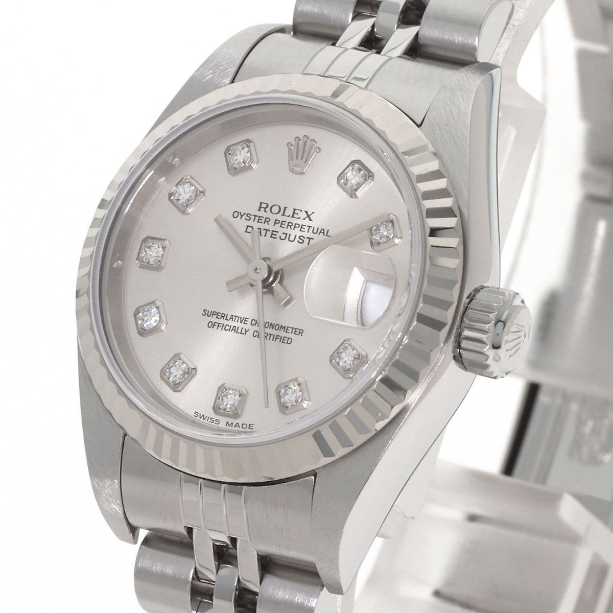 Rolex Datejust Diamond Watch SS White Gold — view 3