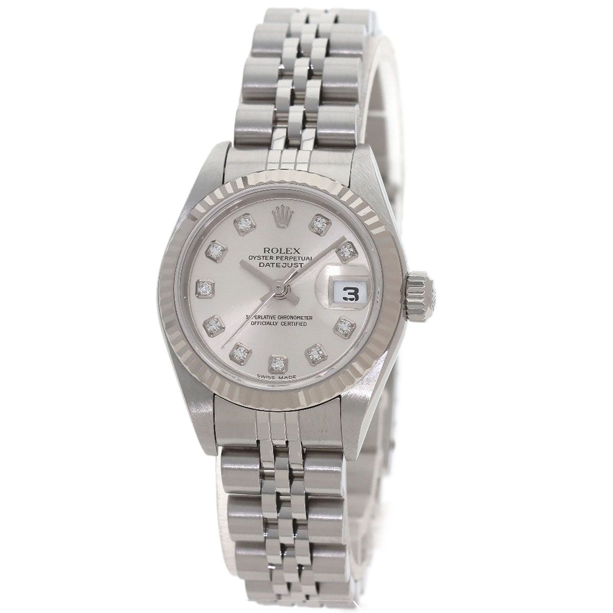 Rolex Datejust Diamond Watch SS White Gold