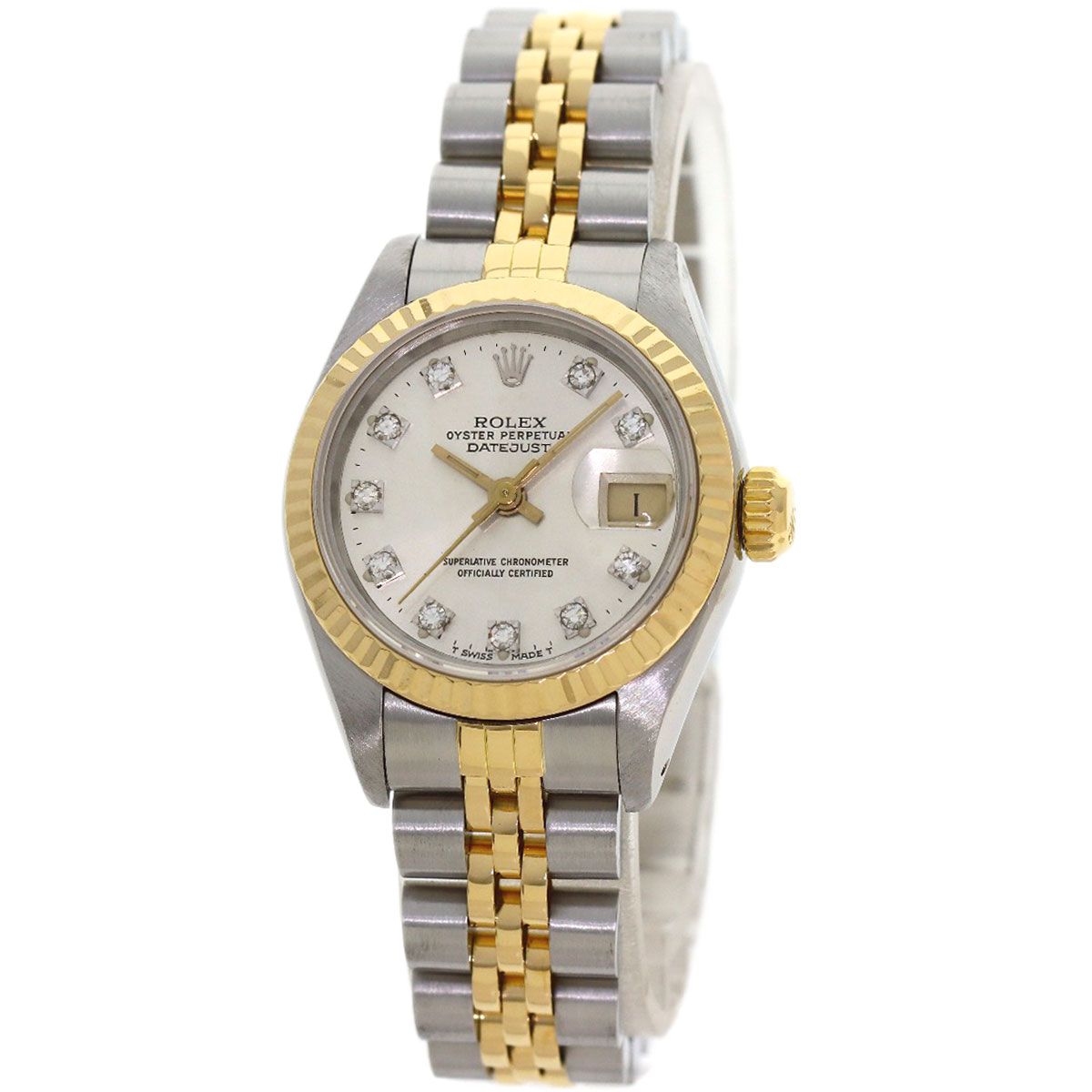 Rolex Datejust Diamond Watch SS Yellow Gold