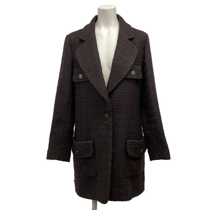 Chanel Coat S Dark Brown Long Sleeve