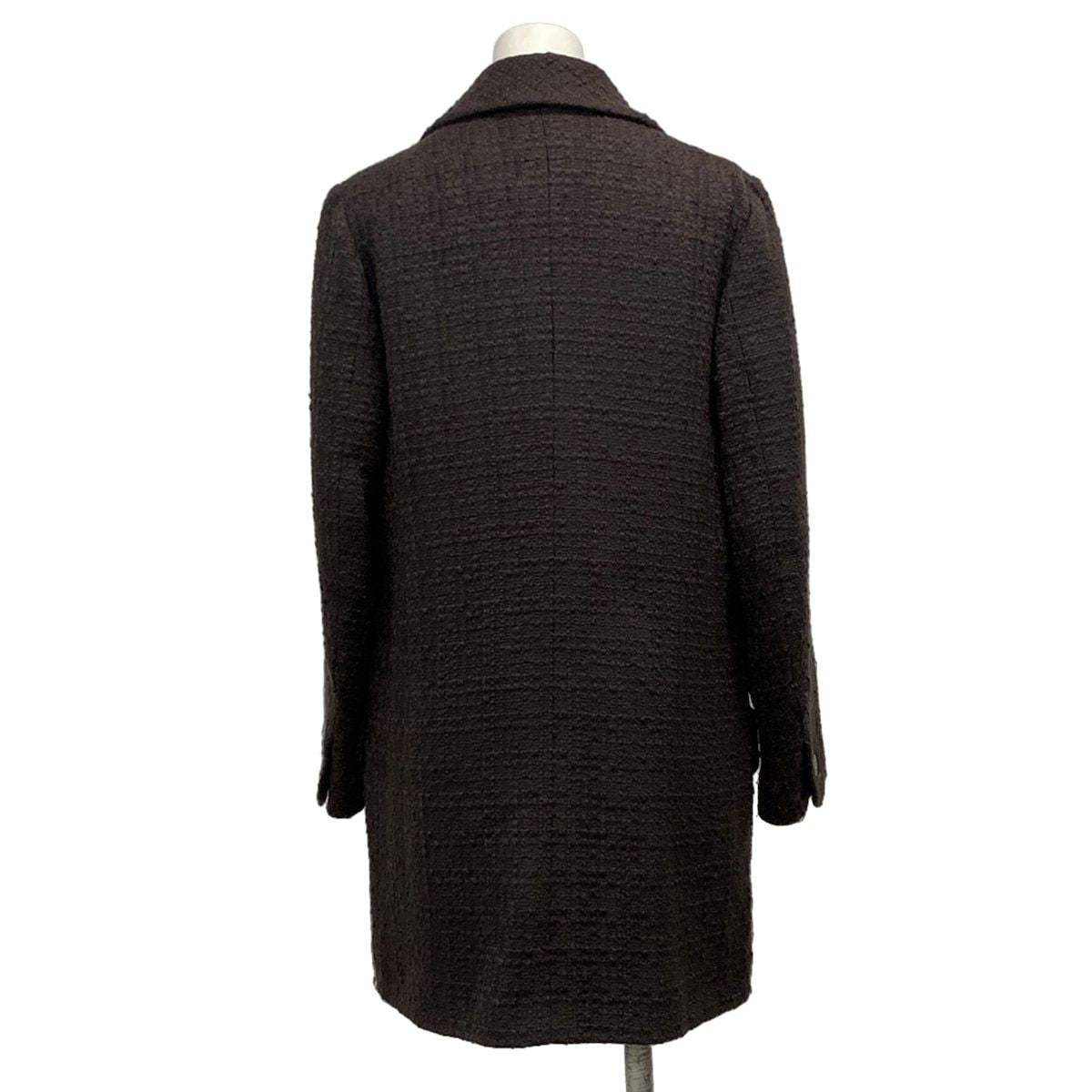 Chanel Coat S Dark Brown Long Sleeve — view 2