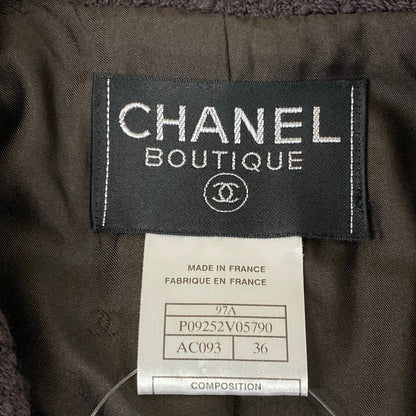 Chanel Coat S Dark Brown Long Sleeve — view 3