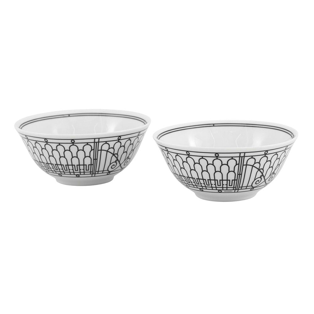 Hermes Bowl 2 Ceramic White Black