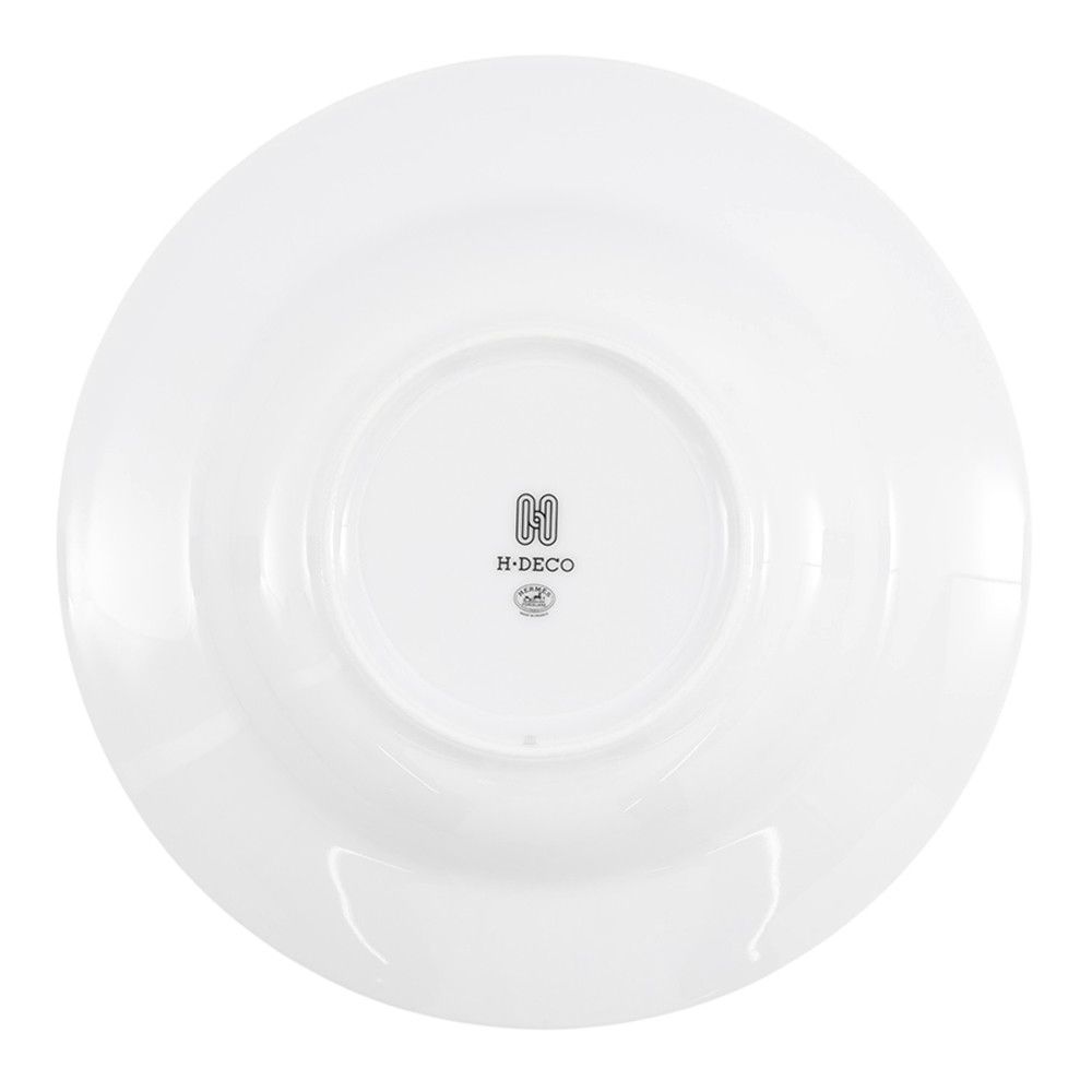 Hermes Soup Plate H Deco Set Ceramic Tableware White Black — view 4