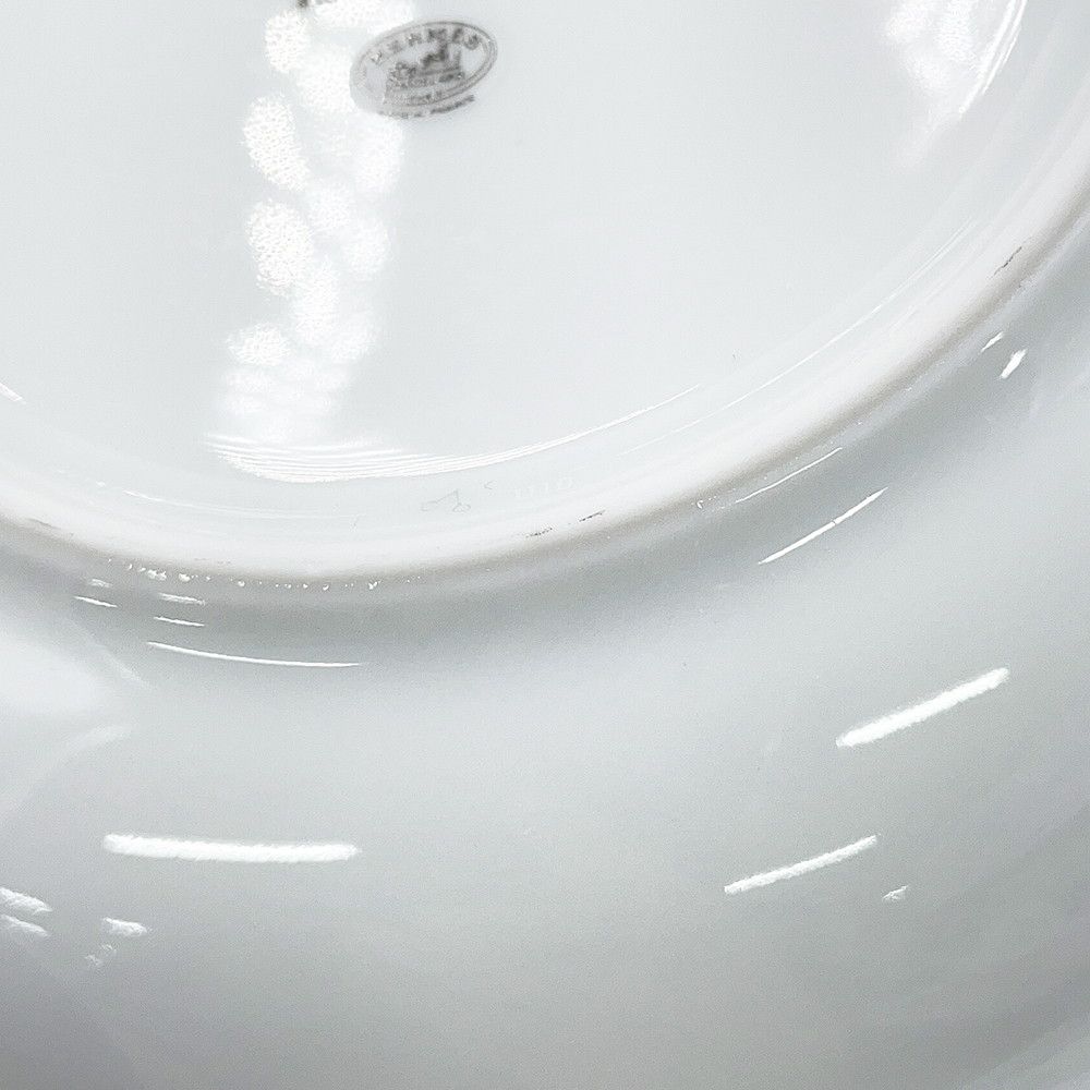 Hermes Soup Plate H Deco Set Ceramic Tableware White Black — view 5