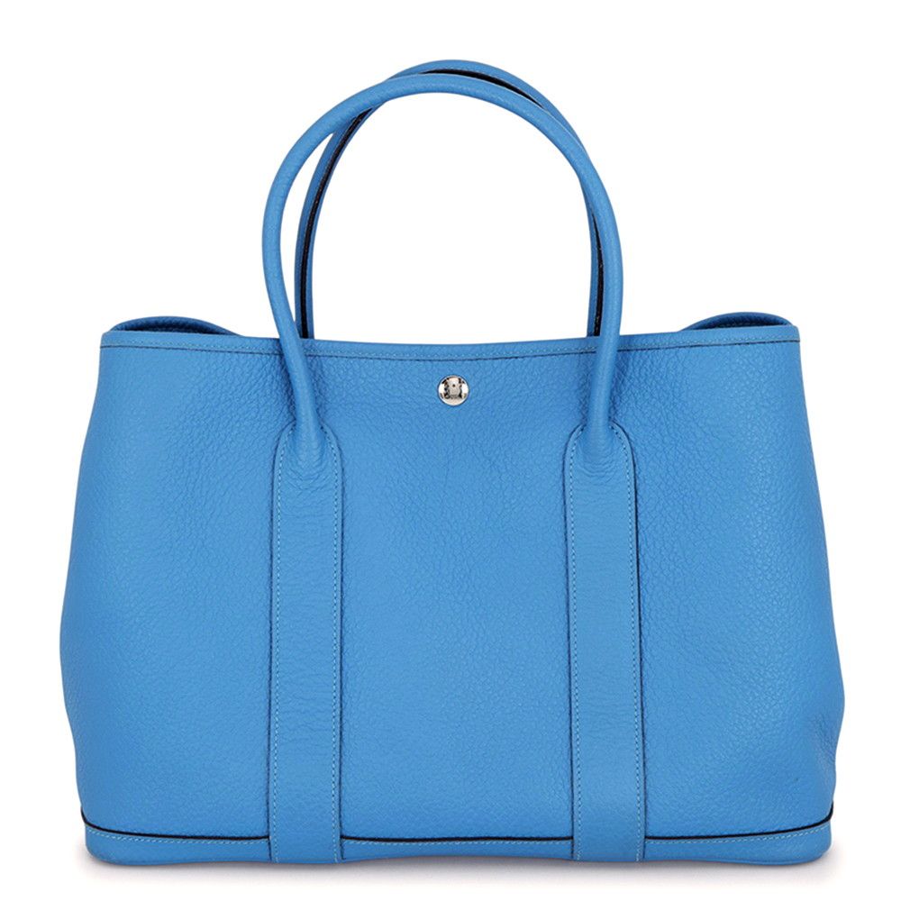Hermes Tote Garden Party PM Cobalt Silver Negonda