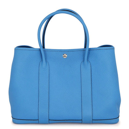 Hermes Tote Garden Party PM Cobalt Silver Negonda
