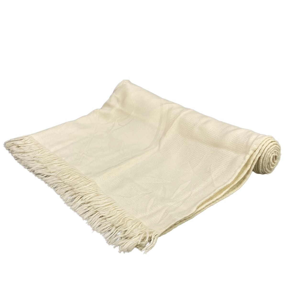 Hermes Shawl Ivory New Libris Cashmere Silk Scarf