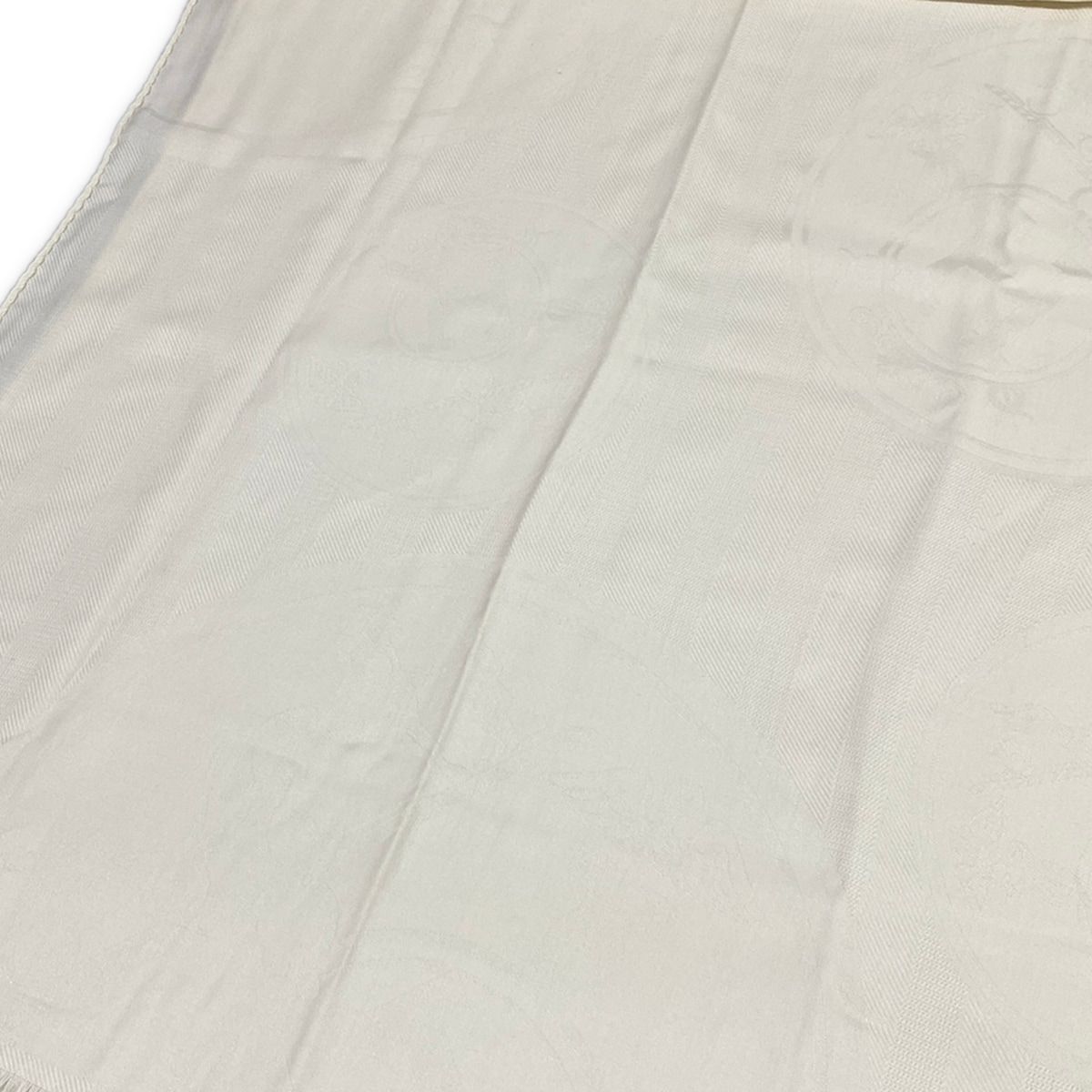 Hermes Shawl Ivory New Libris Cashmere Silk Scarf — view 5