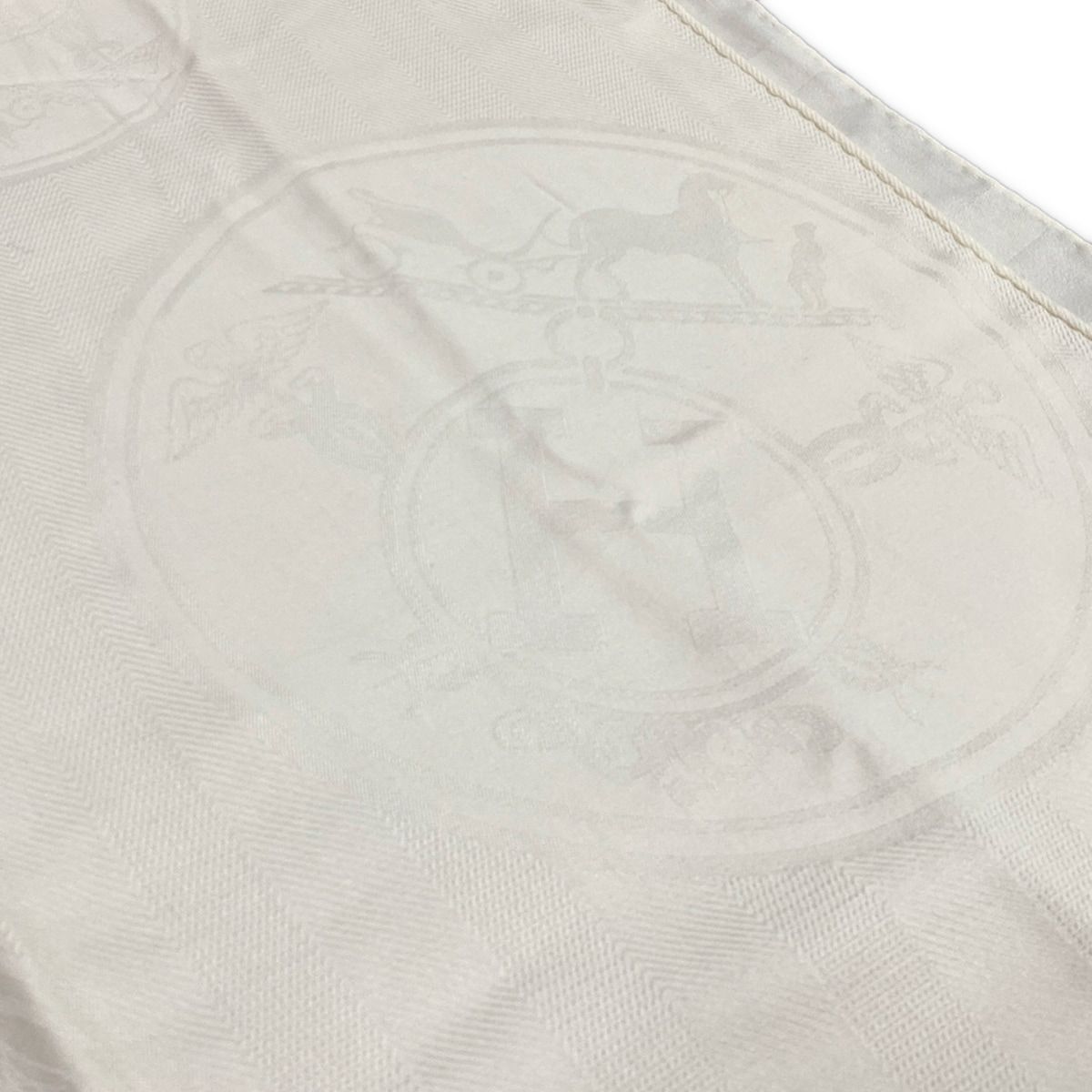 Hermes Shawl Ivory New Libris Cashmere Silk Scarf — view 6
