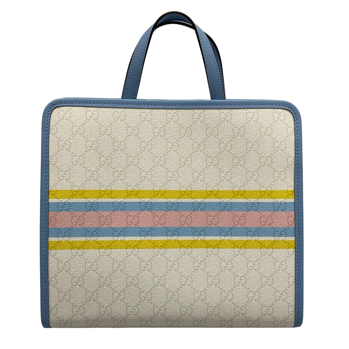 Gucci Tote Children's GG Print Ivory Light Blue Multi Peter Rabbit Leather — view 3