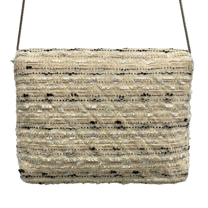 Chanel Shoulder Bag Quilted Beige Silver Multi Chain — view 3