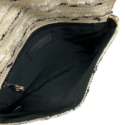 Chanel Shoulder Bag Quilted Beige Silver Multi Chain — view 7