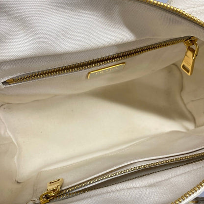 Prada Tote Medium Wicker Canvas Beige Ivory Basket — view 7