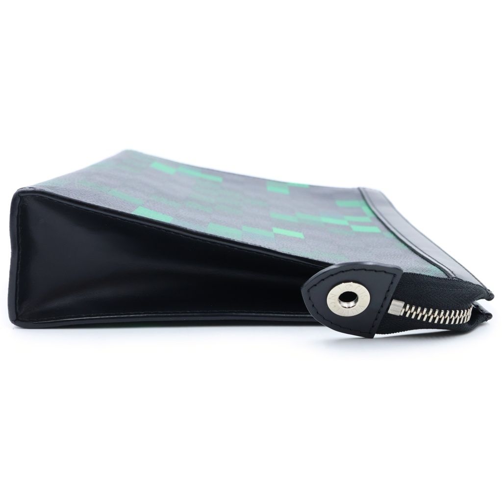 Louis Vuitton Damier Graphite Pi Creasing le Pochette Voyage MM Clutch Black — view 3
