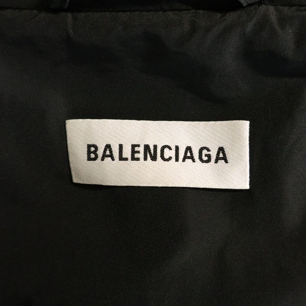 Balenciaga Nylon Jacket Black with Back Logo Print Drawstring — view 6