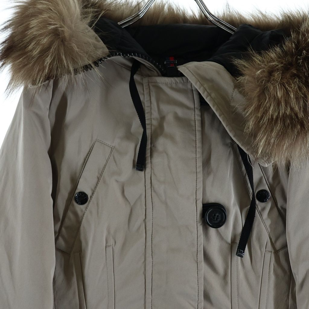 Moncler Aredhel Fox Fur Down Coat Beige — view 3