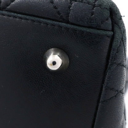 Dior Cannage Handbag Black Leather Silver — view 6