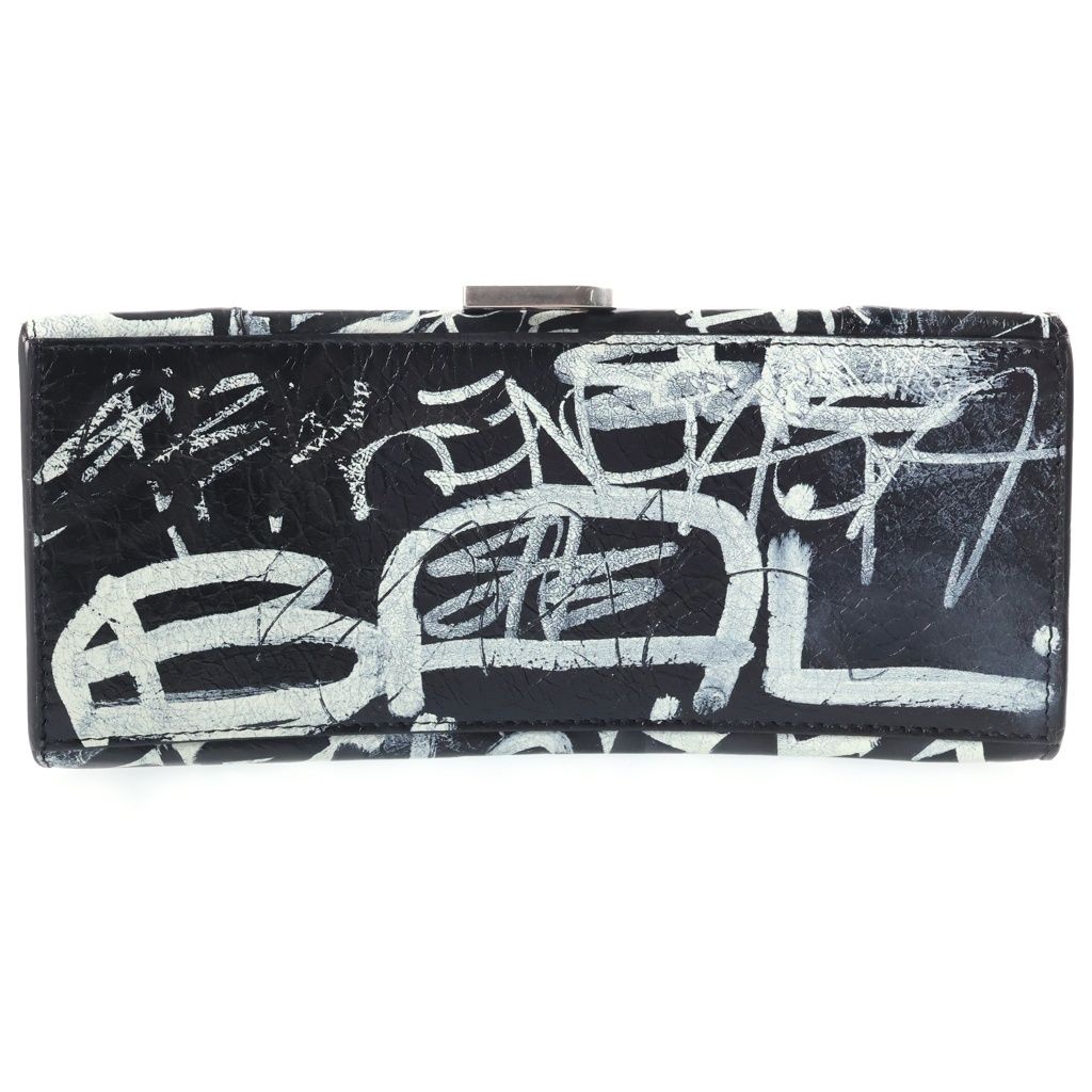 Balenciaga Hourglass Graffiti Small 2-Way Shoulder Bag Black Leather — view 4
