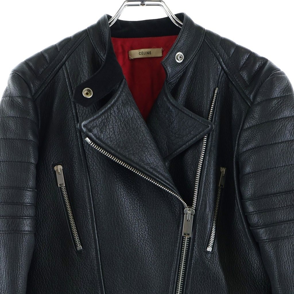Celine Biker Lether Riders Jacket Phoebe Philo Era Leather Rider's Black — view 3