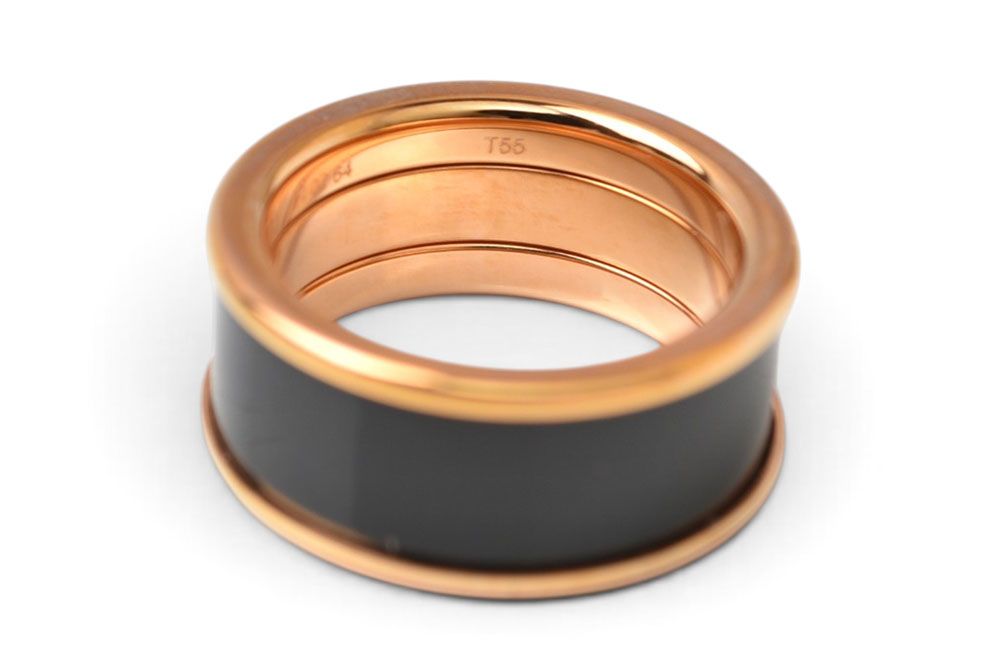 Hermes Ring Uni MM H Dearman Black Pink Gold — view 2