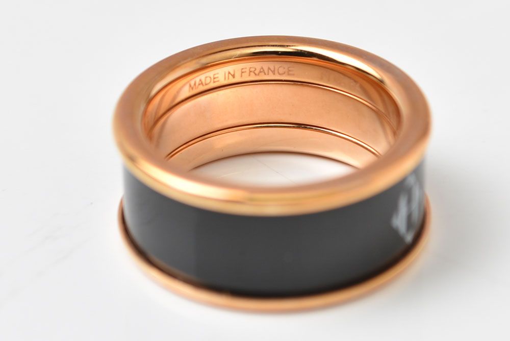 Hermes Ring Uni MM H Dearman Black Pink Gold — view 3