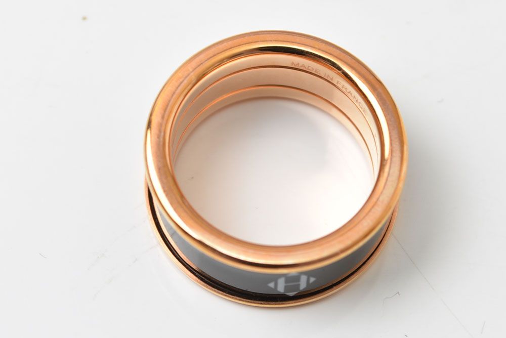 Hermes Ring Uni MM H Dearman Black Pink Gold — view 4