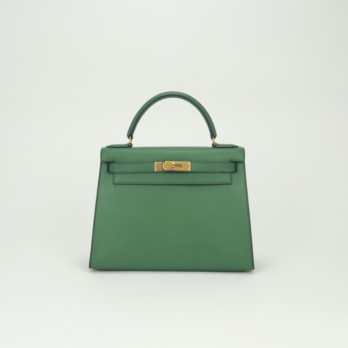 Hermes Kelly 28 Tote Courchevel Green Gold
