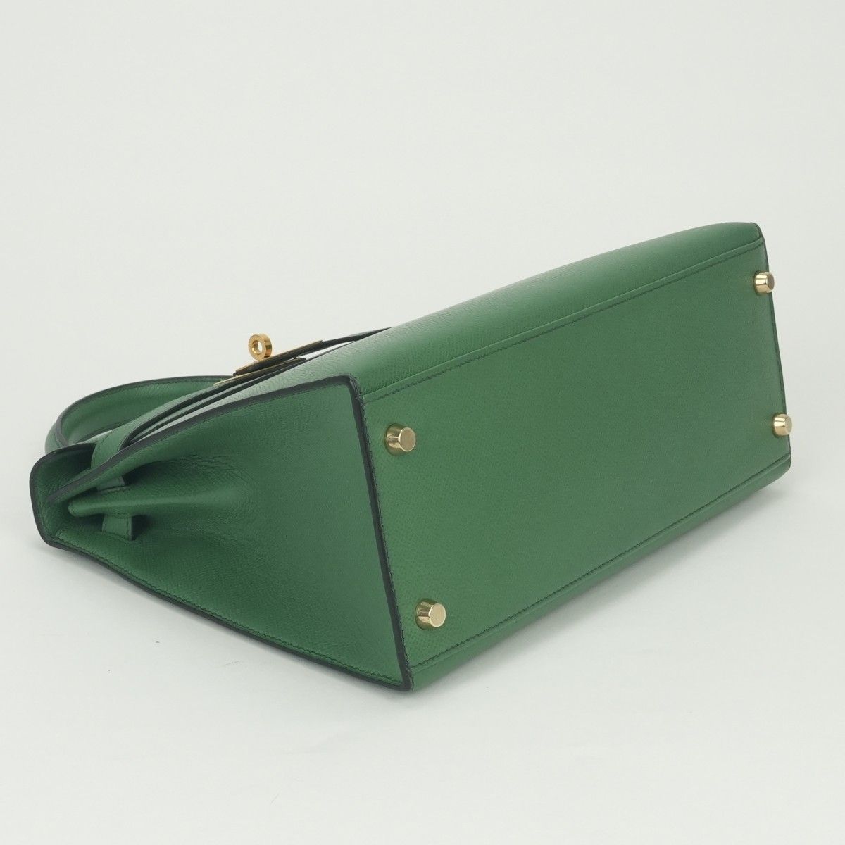 Hermes Kelly 28 Tote Courchevel Green Gold — view 6