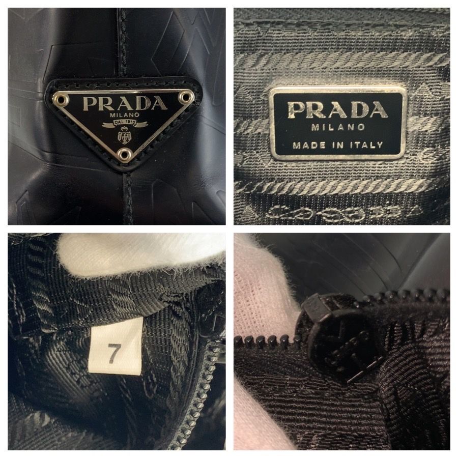 Prada Embossed Black Patent Leather Shoulder Bag — view 3