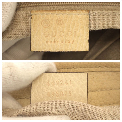 Gucci 2-Way Beige Gold GG Canvas Leather Shoulder Bag — view 4