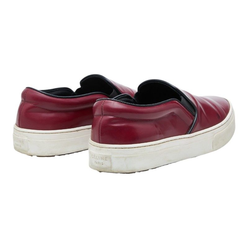 Celine Phoebe Philo Era Sneakers Slip Ons Wine Red Patent Leather — view 2