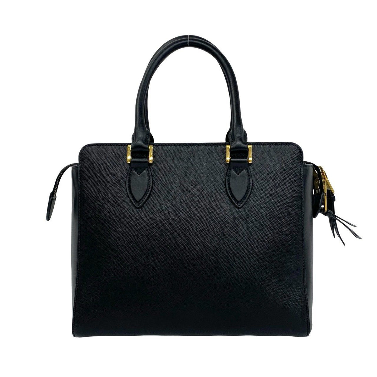Prada Logo Leather 2-Way Shoulder Bag Mini Tote Black — view 3