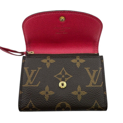 Louis Vuitton Porte Monnaie Rosalie Monogram Compact Wallet Leather Brown — view 4