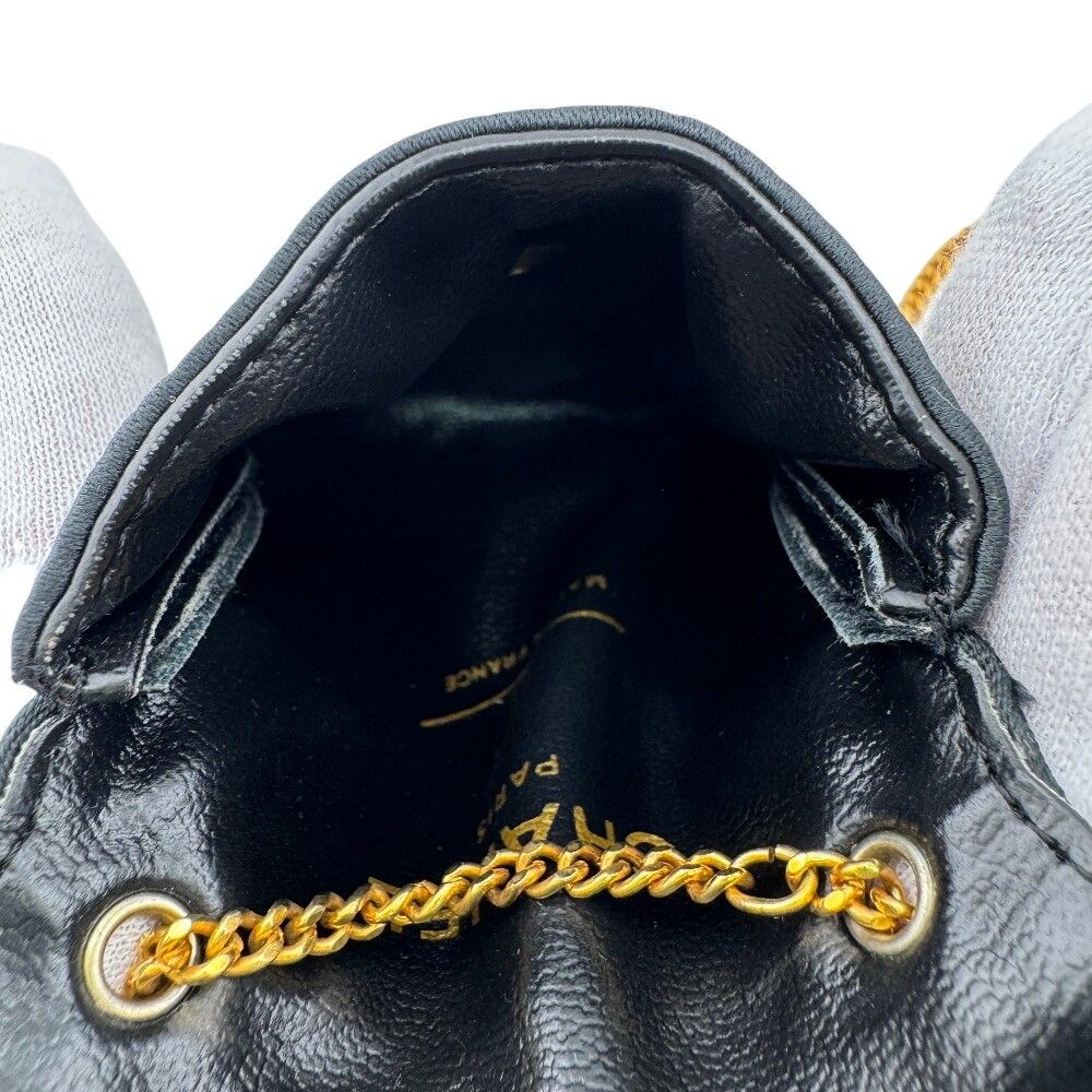 Chanel Quilted Leather Chain Shoulder Pouch Black — view 6
