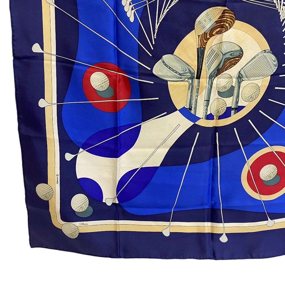 Hermes Swing Carre 90 Silk Scarf Blue — view 5