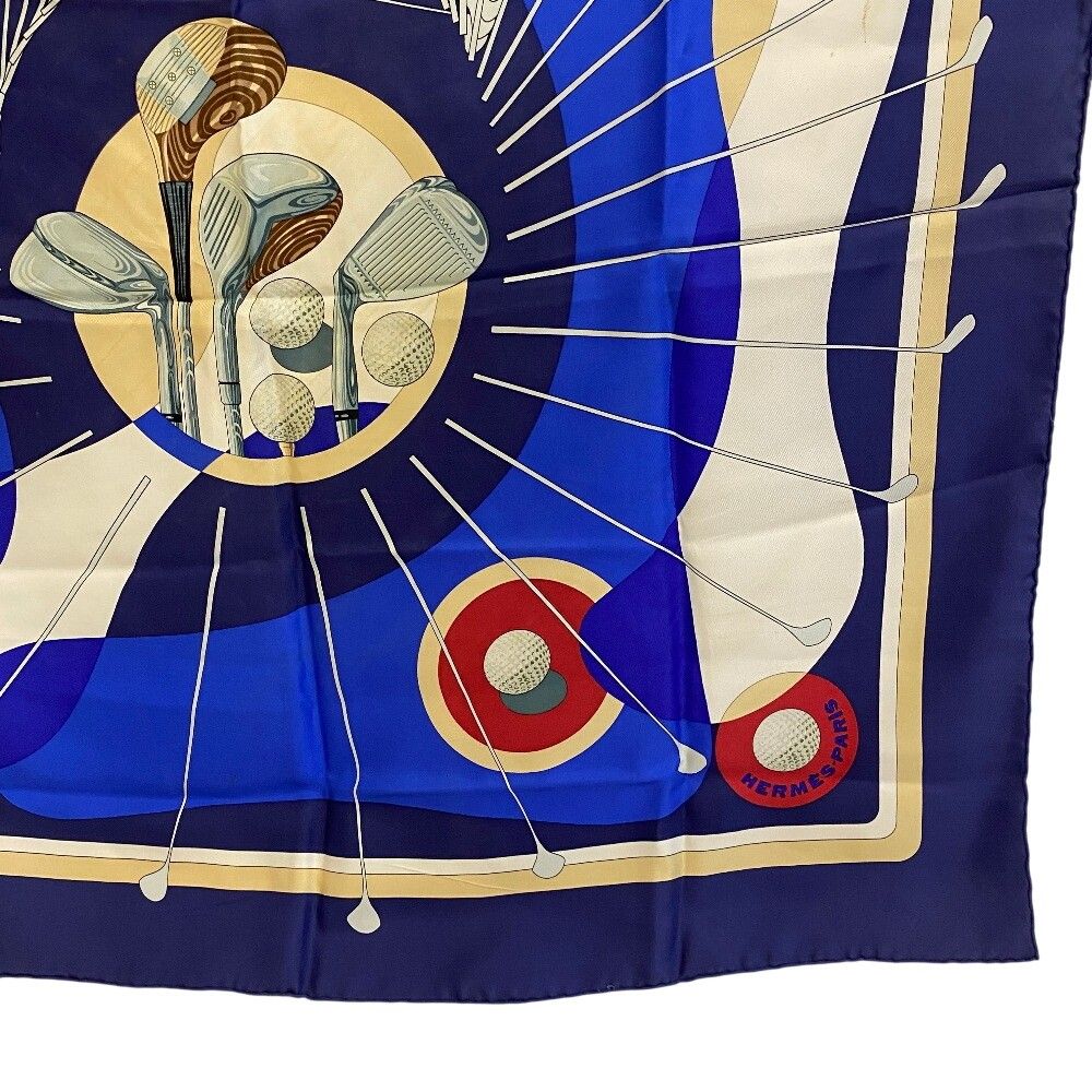 Hermes Swing Carre 90 Silk Scarf Blue — view 4
