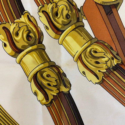 Hermes Rythmes du Monde Carre 90 Silk Scarf Brown — view 7
