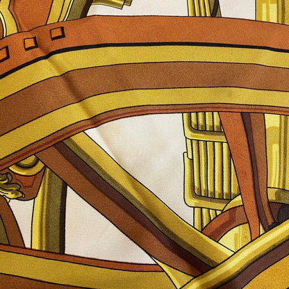 Hermes Rythmes du Monde Carre 90 Silk Scarf Brown — view 6